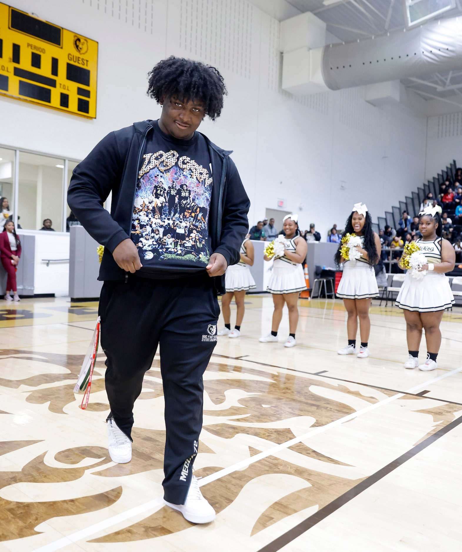 South Oak Cliff football player Brandon Jackson shows off his 2023 Zoo Crew (nickname for...