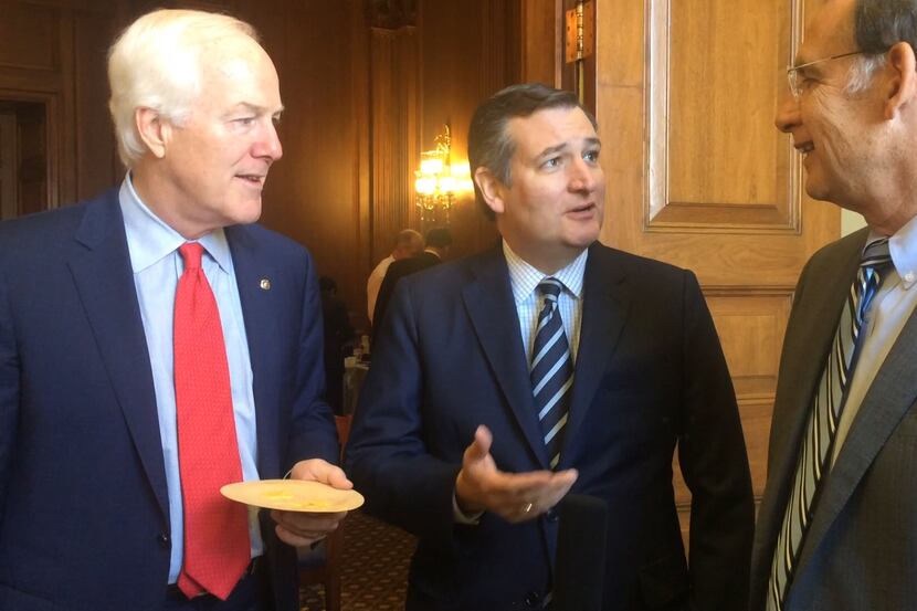 At a cheesy competition on Wednesday, Texas Sens. John Cornyn and Ted Cruz tried to convince...