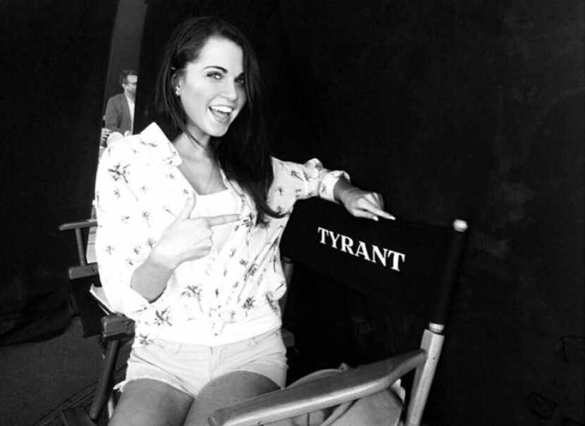 
Anne Winters poses on the set of Tyrant, in which she plays Emma Al Fayeed.
