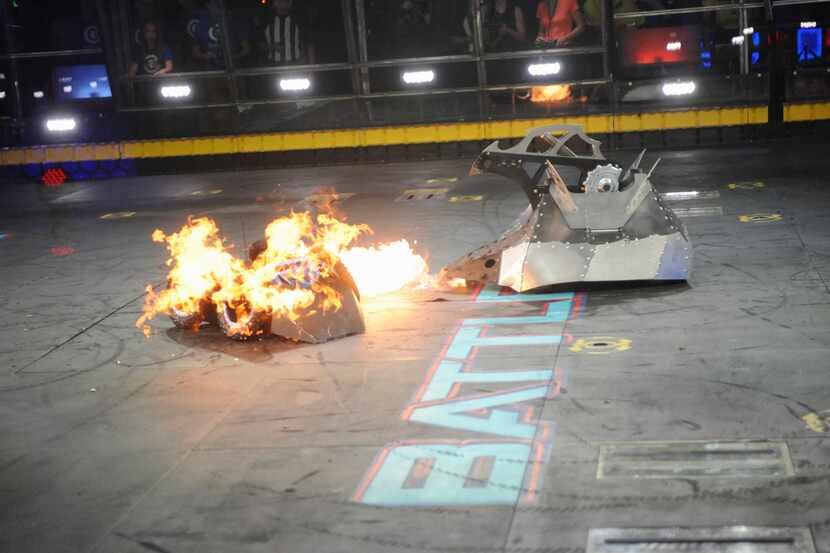 Chomp and Overdrive do battle in episode 2 of this season's "BattleBots" on ABC.