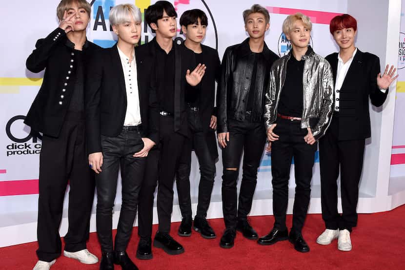 BTS attends the 2017 American Music Awards at Microsoft Theater on November 19, 2017 in Los...