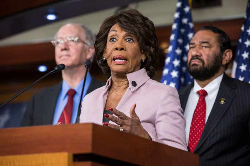 Rep. Maxine Waters (D-Calif.) speaks at a news conference on Capitol Hill in Washington, on...