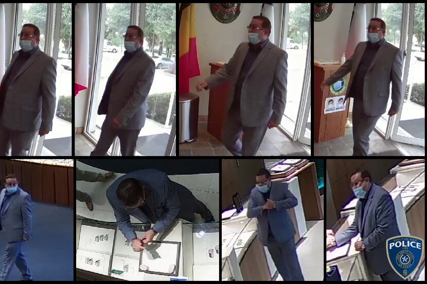 Police in Southlake released stills of surveillance footage showing a man suspected of using...
