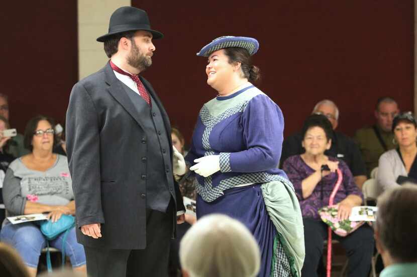 
Mesquite Community Theatre actors Chad Jones (left) and Ashly Curts portray R.S. and Jennie...