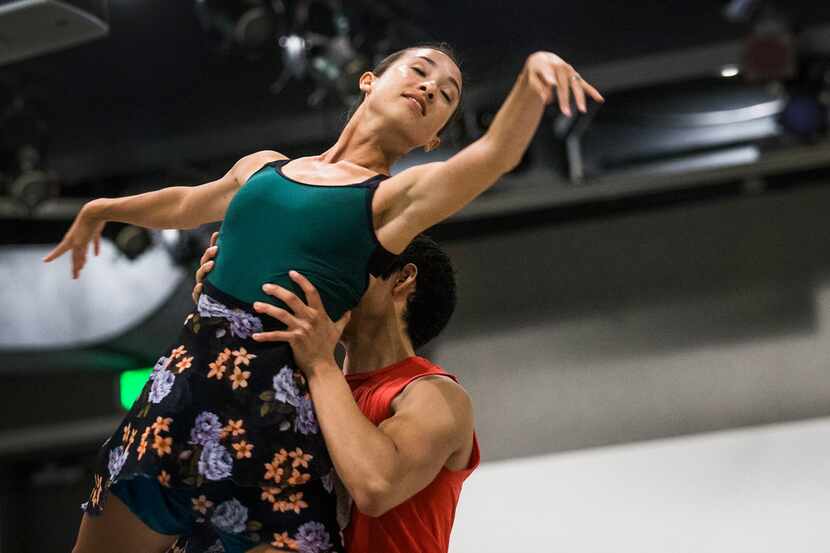 Amanda Fairweather and Adrián Aguirre rehearse for the upcoming debut of AKA:ballet, a...