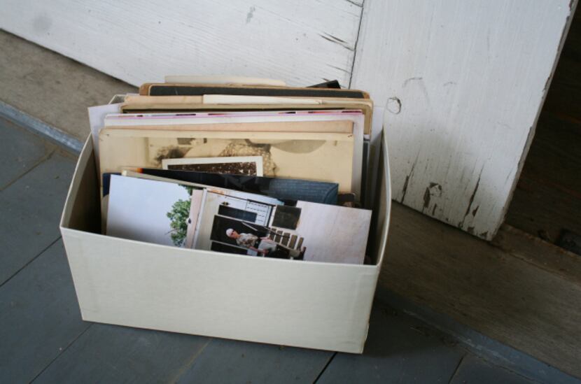 Dennis brought a shoebox full of family photos to share with the Farmers Branch Historical...