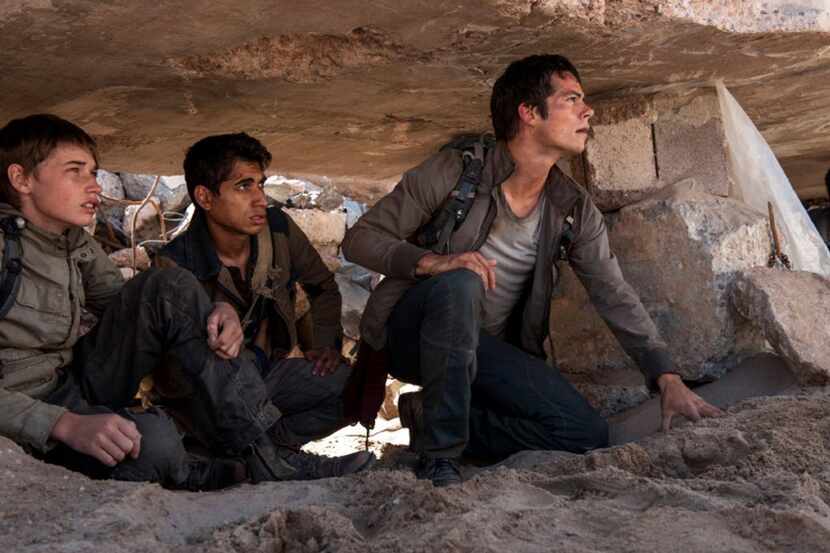 Alexander Flores, Dylan O'Brien and Jacob Lofland in Maze Runner: The Scorch Trials