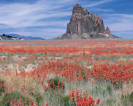 Shiprock, a sacred Navajo site located in northwest New Mexico, in the Four Corners region,...
