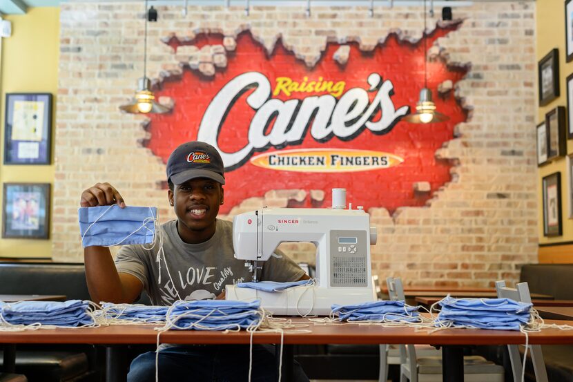 At Raising Cane's locations that don't have a drive-through, some crew members made masks...