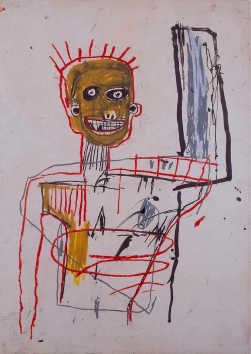 
Untitled, 1982, is an oil stick on paper by Jean-Michel Basquiat, a protégé of Andy Warhol.
