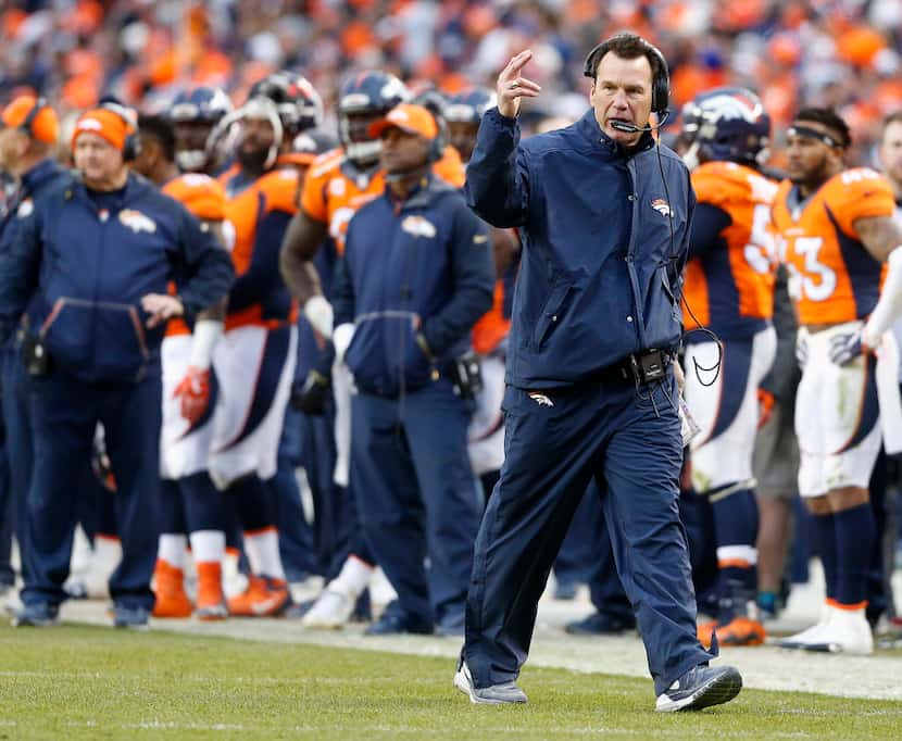 Denver Broncos head coach Gary Kubiak during the second half of the NFL football AFC...
