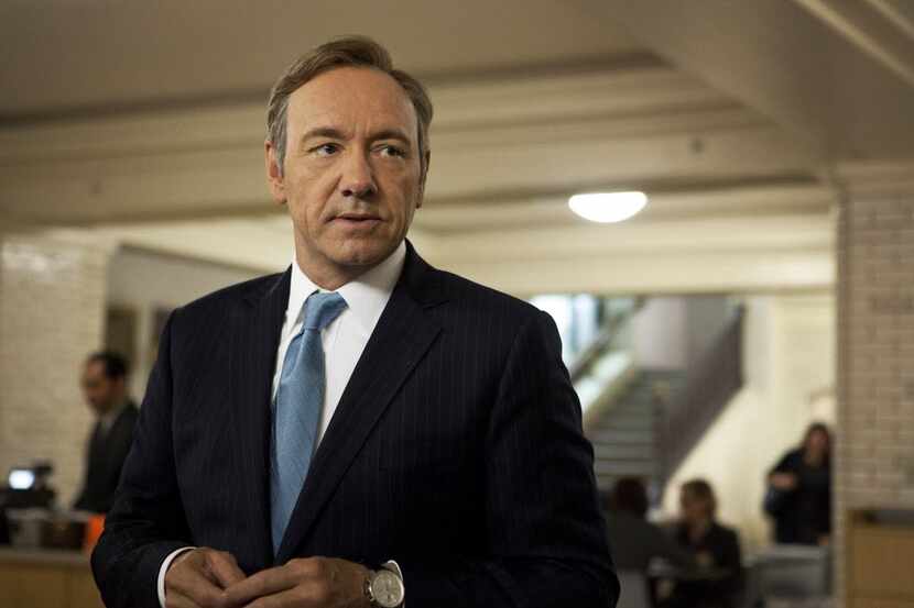 This image released by Netflix shows Kevin Spacey as U.S. Congressman Frank Underwood in a...