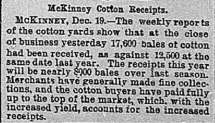Dallas Morning News clipping from Dec. 20, 1886.