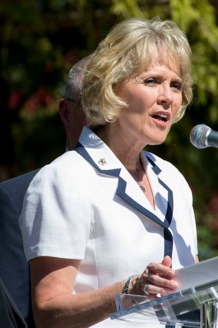 Texas State Representative Cindy Burkett at public dedication ceremony of Freedom Park at...