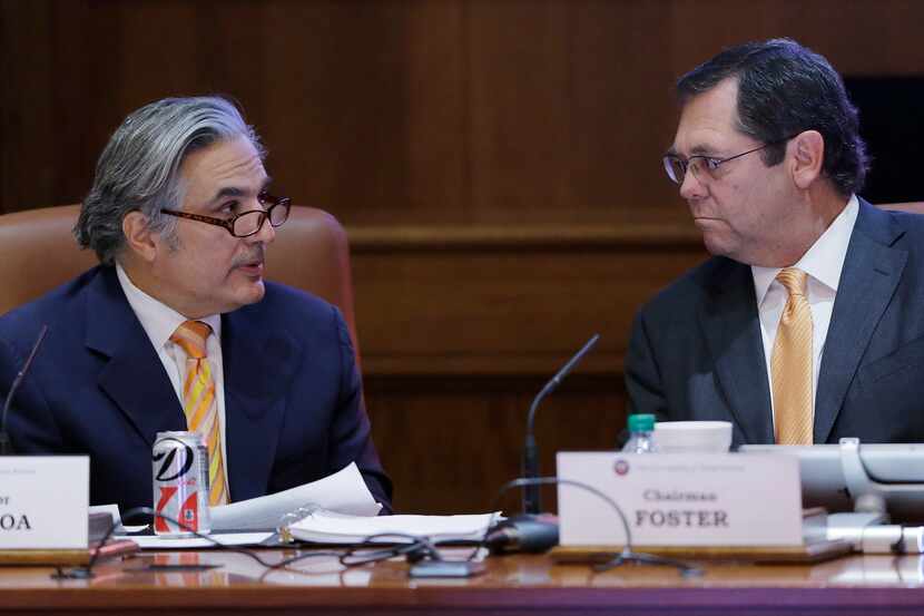
University of Texas System Chancellor Francisco Cigarroa (left) made a recommendation to...