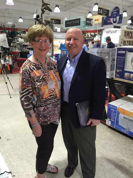 Rep. Kevin Brady, R-The Woodlands, poses with Livingston rancher Pat Snook at a tax event in...