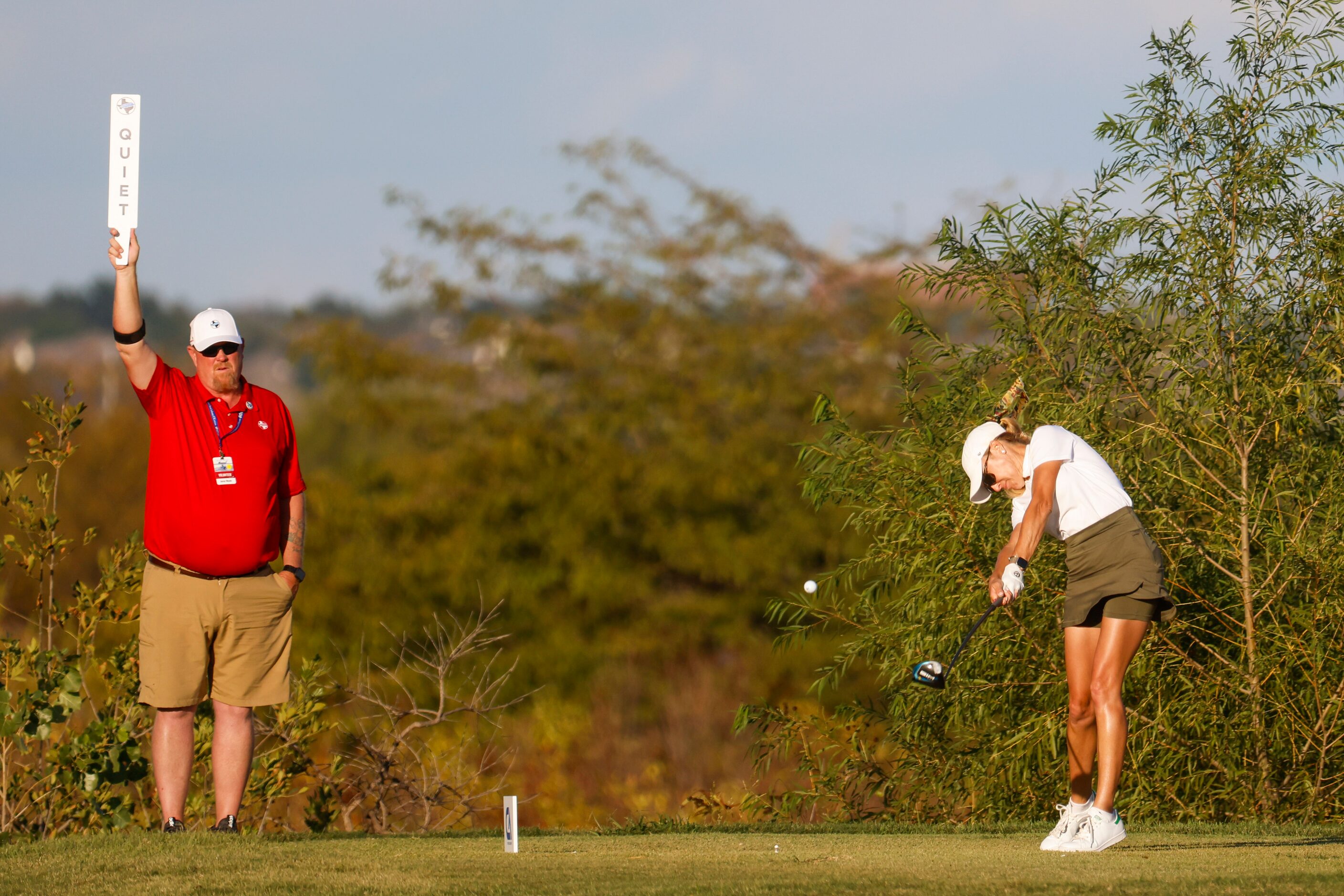 Natalie Gulbis of United States tees off on the sixth hole during the first round of The...