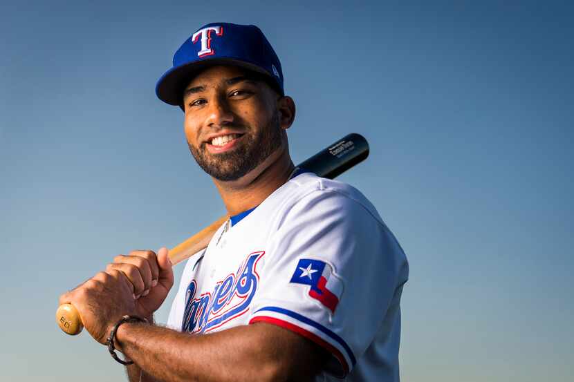 Texas Rangers infielder Ezequiel Duran photographed during spring training at the team's...