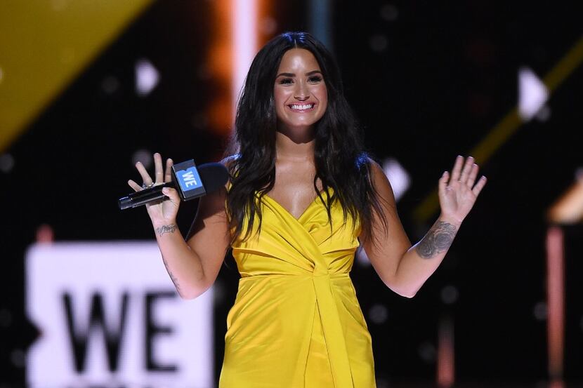 Demi Lovato speaks on stage at WE Day California, April 27, 2017 at The Forum in Inglewood,...