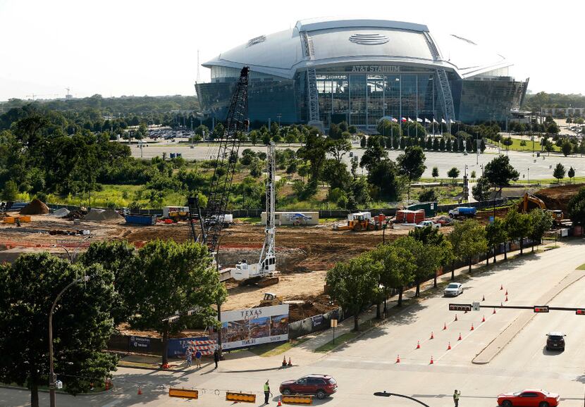 The Texas Live! entertainment complex is under construction adjacent to AT&T Stadium in...