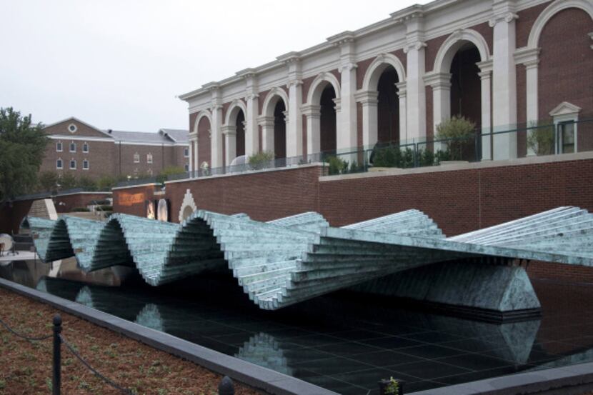 Santiago Calatrava designed "Wave," the perpetually moving sculpture that stands in front of...