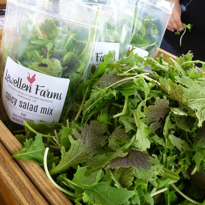 Lewellen Farms of McKinney grows salad greens and microgreens, and will be selling this...