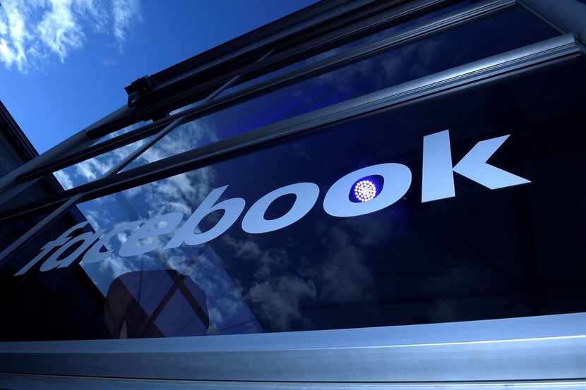 A Facebook logo is seen at the Facebook Innovation Hub in Berlin on February 24, 2016. 