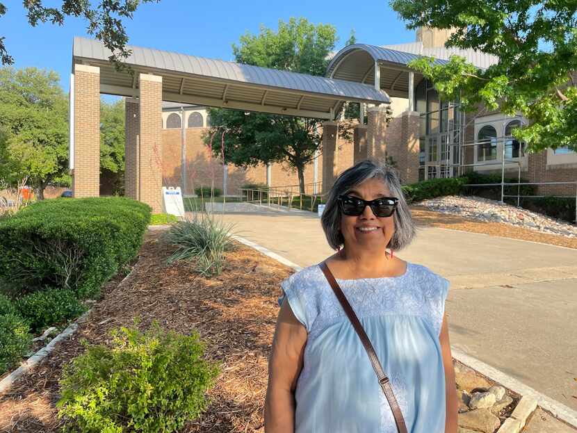 Grace Gonzales, 70, votes at Our Redeemer Lutheran Church in North Dallas.