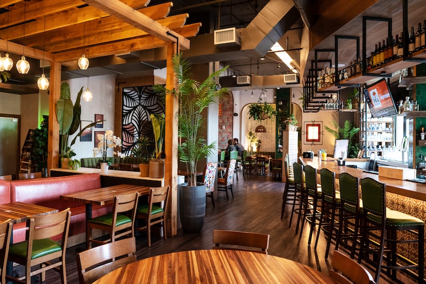 The main dining hall and bar area inside El Patio