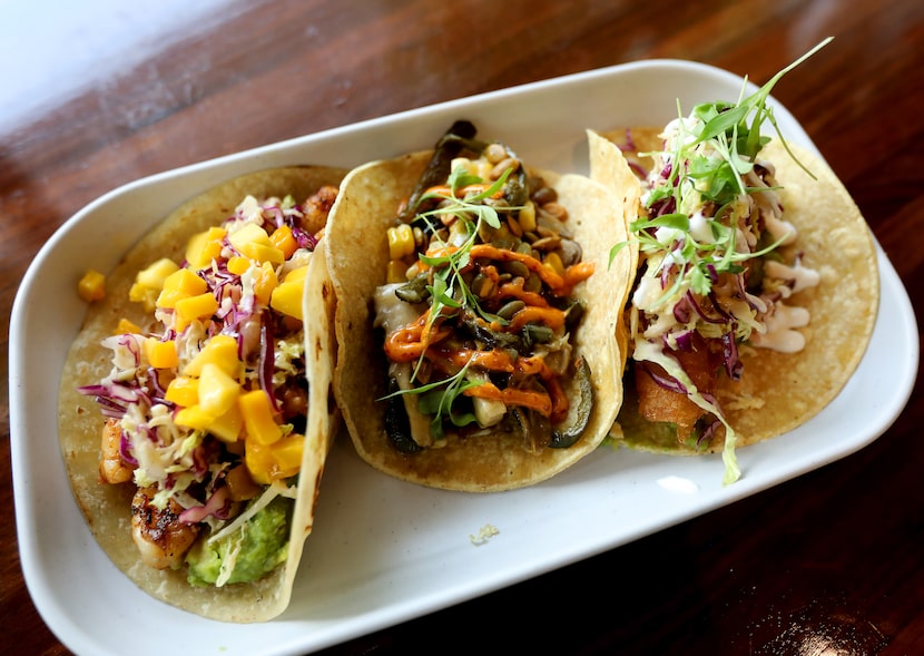 The Baja beer-battered fish (far right) was "the one thing we had to have" on the menu, says...