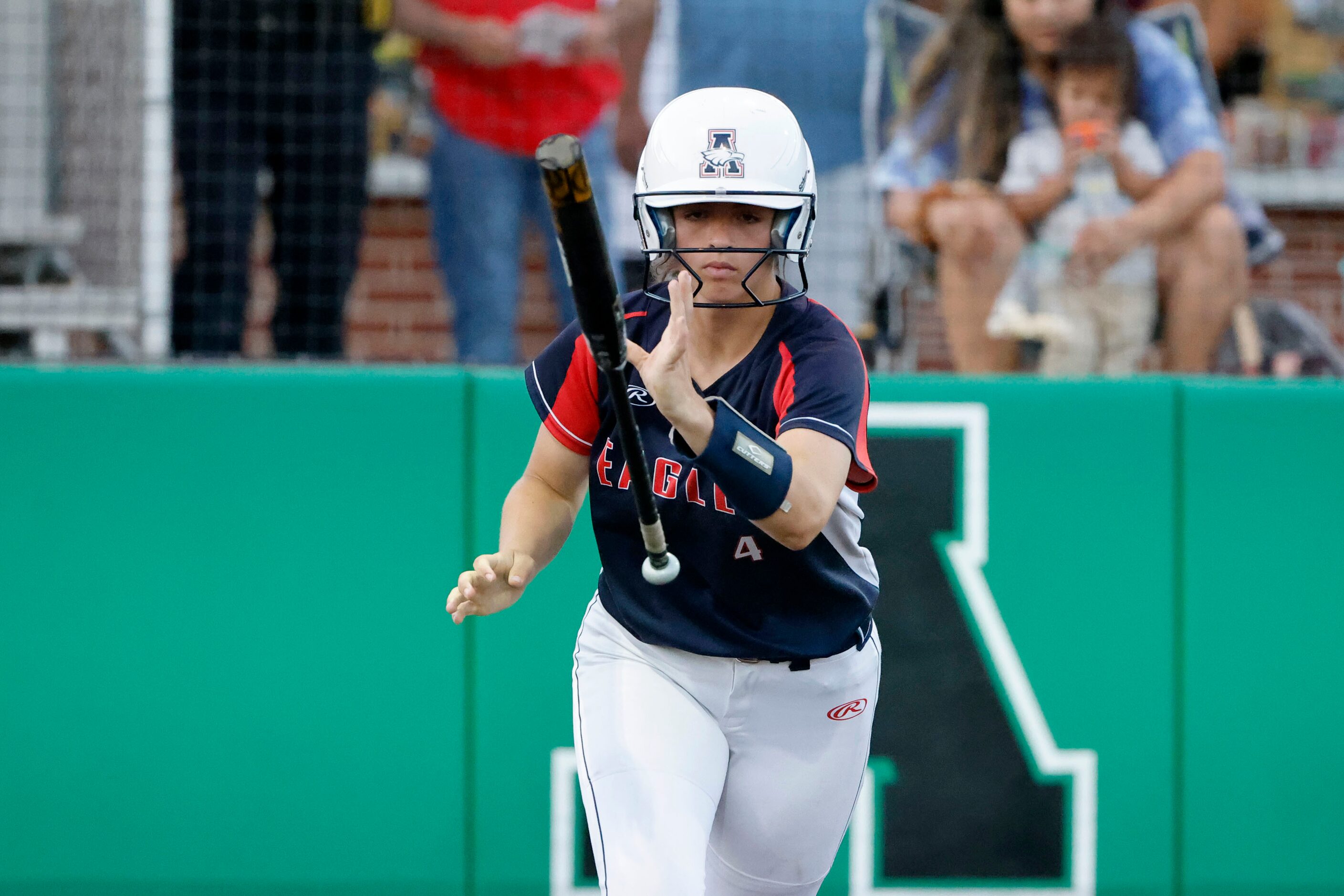 Allen’s Sami Hood (4) draws a walk against South Grand Prairie during the fifth inning of...