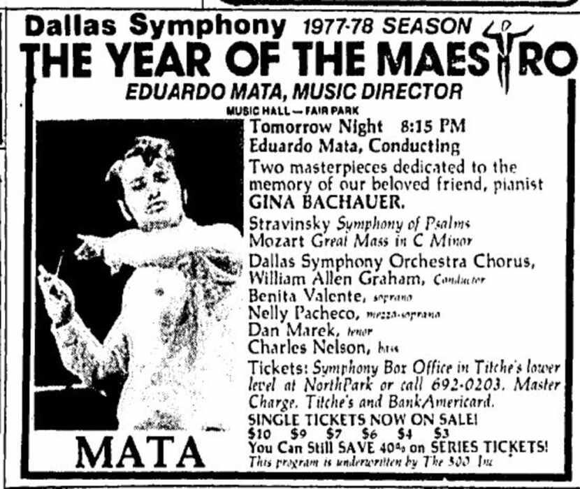 An ad from the Sept. 24,  1977 Dallas Morning News for the concert that would feature the...