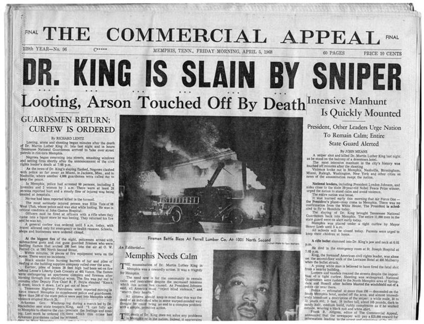 Rev. Martin Luther King Jr. was shot in in Memphis, TN., where he had gone to support...