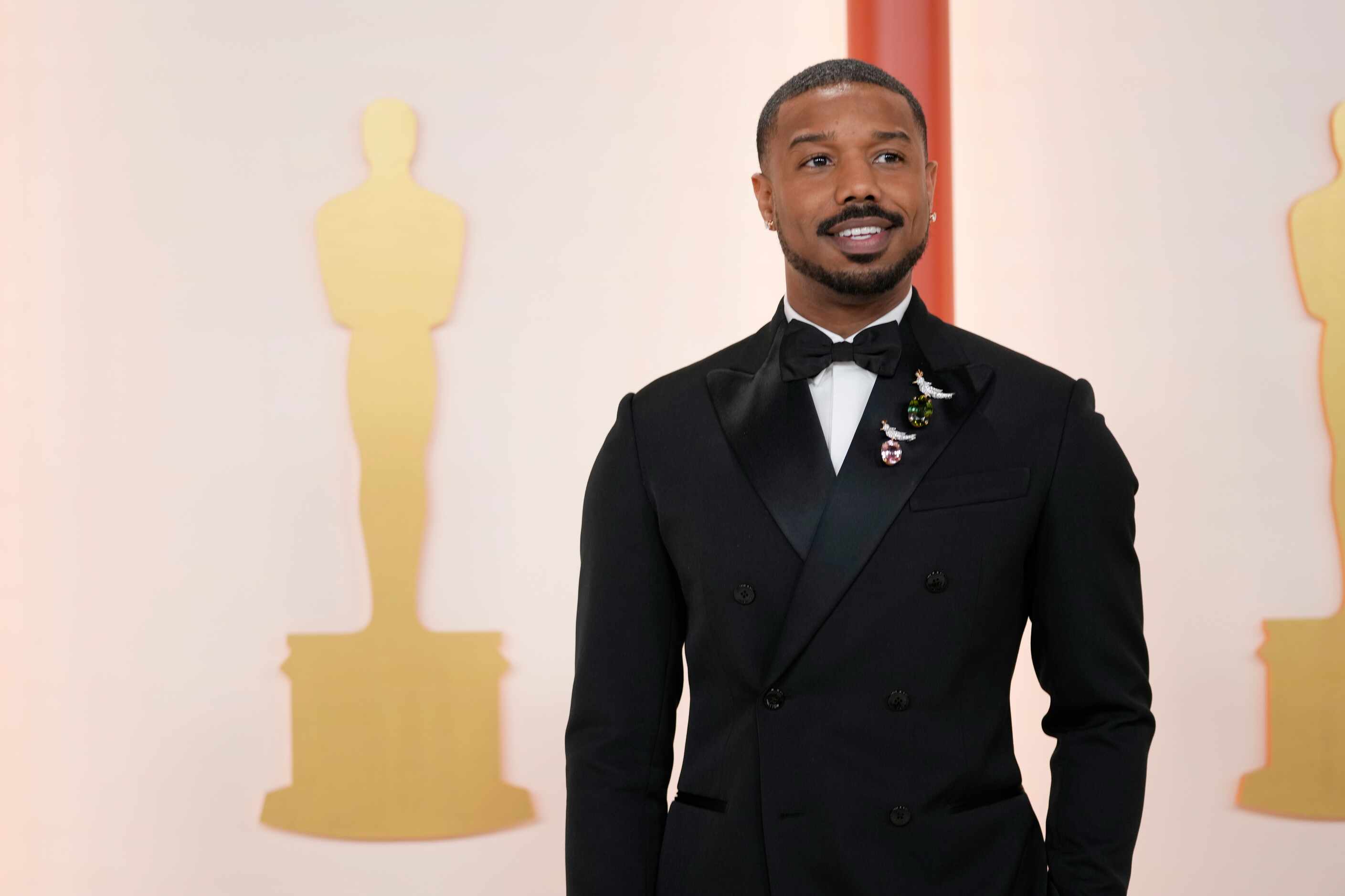 Michael B. Jordan arrives at the Oscars on Sunday, March 12, 2023, at the Dolby Theatre in...