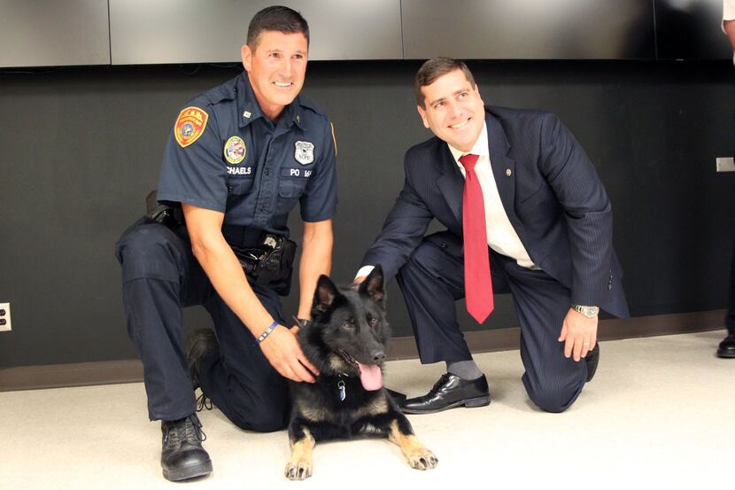 Officer Kenneth Michaels and his canine partner, Dallas V.