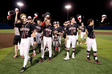 Lovejoy give a tip of the hat to their opponents after defeating Hillcrest to advance as...