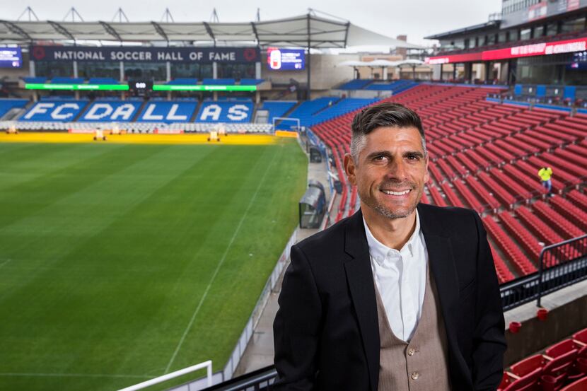 Luchi Gonzalez, the new head coach of FC Dallas, poses for a portrait on Wednesday, February...
