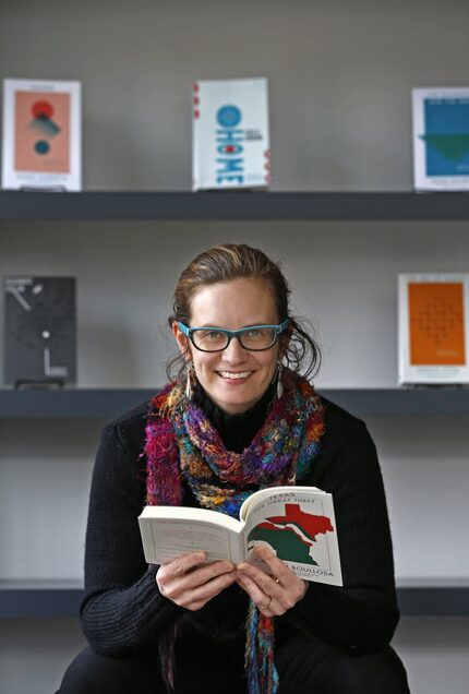 Author Merritt Tierce poses for a photograph at the Deep Vellum Books in Dallas on Jan. 20,...