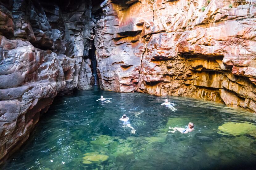 The best part about long hikes are finding the billabongs, Australian freshwater swimming...