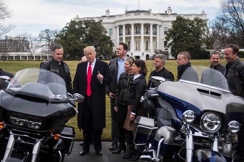 President Donald Trump meets with Harley Davidson executives and Union Representatives on...