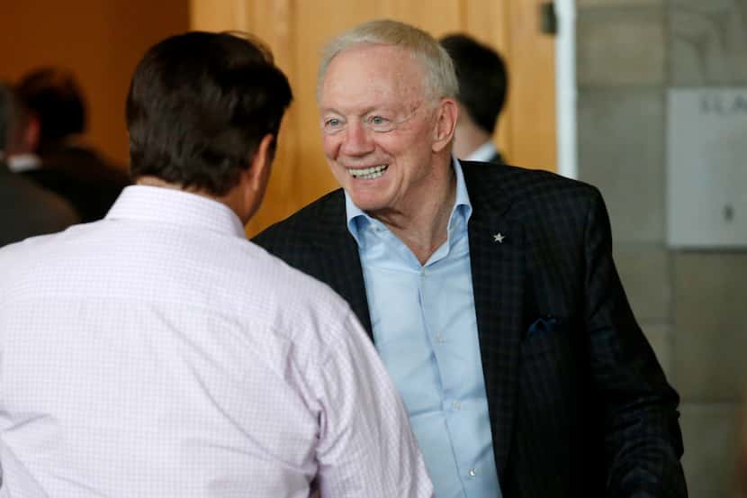 Dallas Cowboys owner Jerry Jones before an NFL football game against the Oakland Raiders...