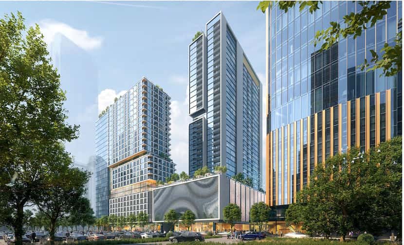 Atlanta-based Portman Holdings plans to build a three-tower development on most of a...