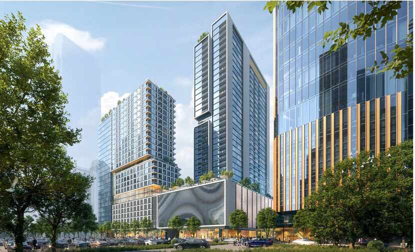 Atlanta-based Portman Holdings plans to build a three-tower development on most of a...