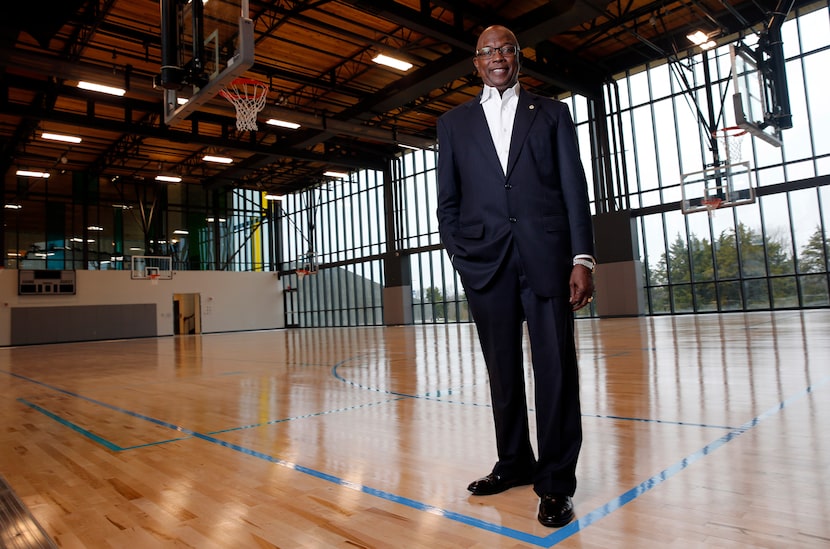 Dallas City Council member Tennell Atkins is shown in the Singing Hills gym.