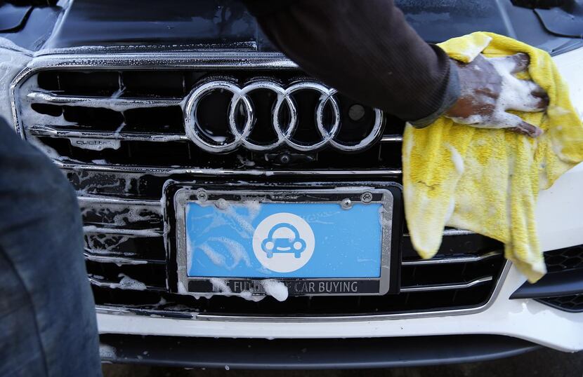 
A used Audi is cleaned and detailed before being delivered by Beepi from its West Dallas...