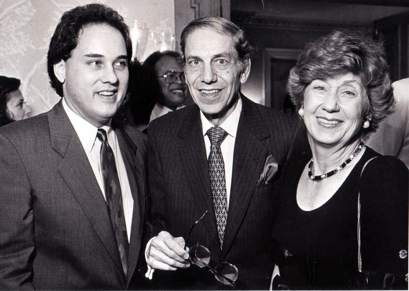 From left: Patrick Colombo and Richard and Louise Eiseman in a Fete Set photo from Oct. 22,...