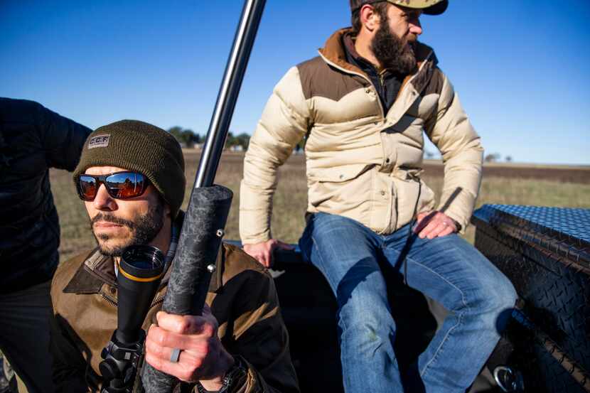 Robby Sansom (left), Co-Founder and CEO of Force of Nature Meats, rides out with Kirk...