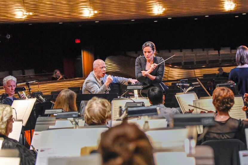 Hart Faculty member Maestro Carlo Montanaro works with Lina Gonzalez-Granados during the...