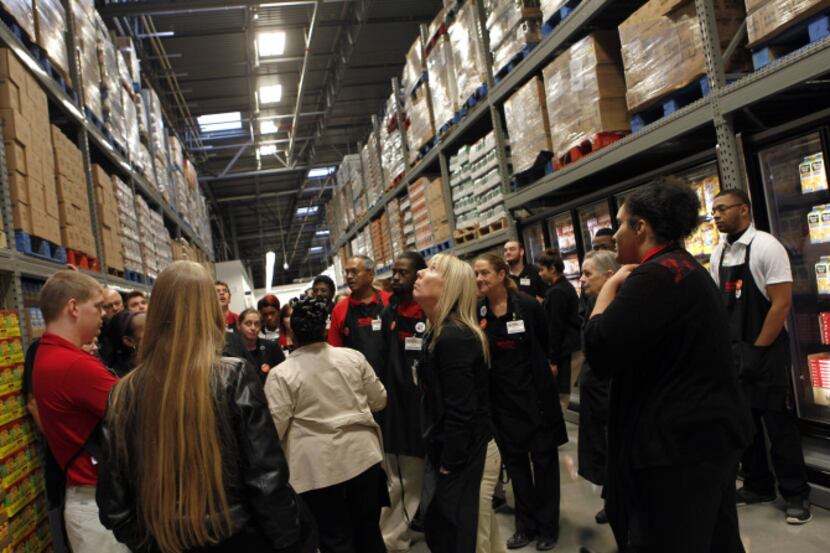 New employees got a  tour of the gargantuan store that opens today in McKinney.
