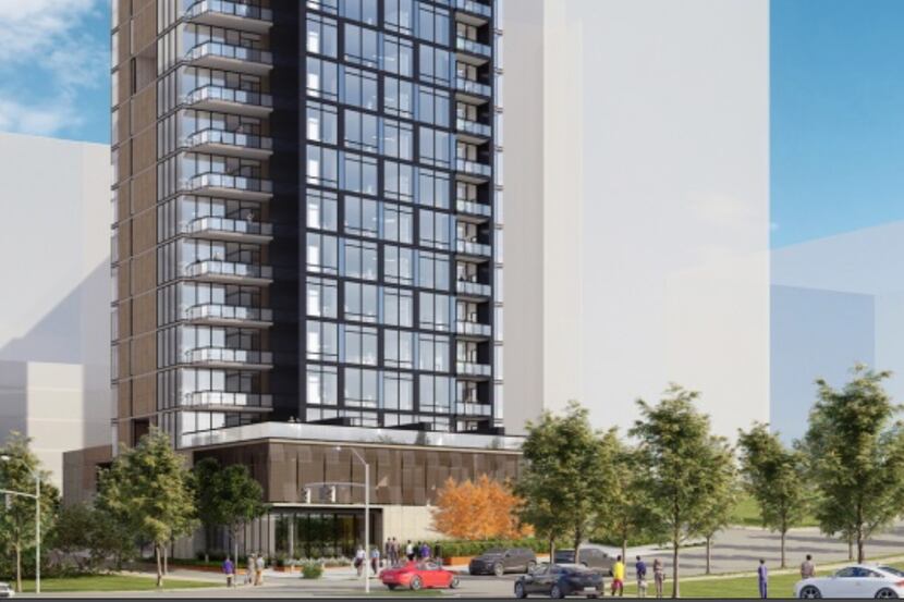 A high-rise development plan for the property that was included in JLL's marketing of the site.